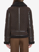 GUCCI 42 suede leather and shearling jacket
