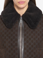 GUCCI 42 suede leather and shearling jacket