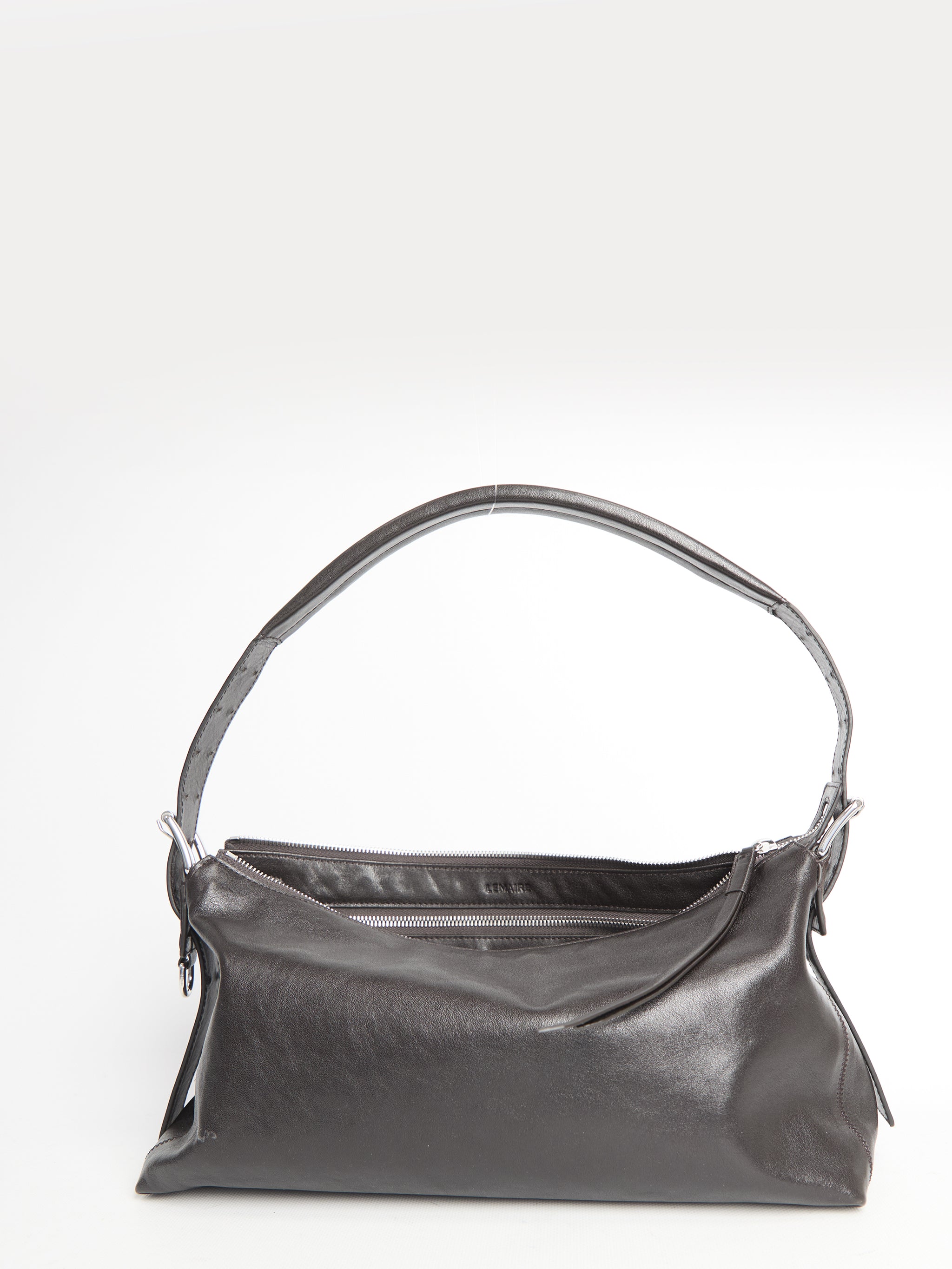brown belted baguette bag