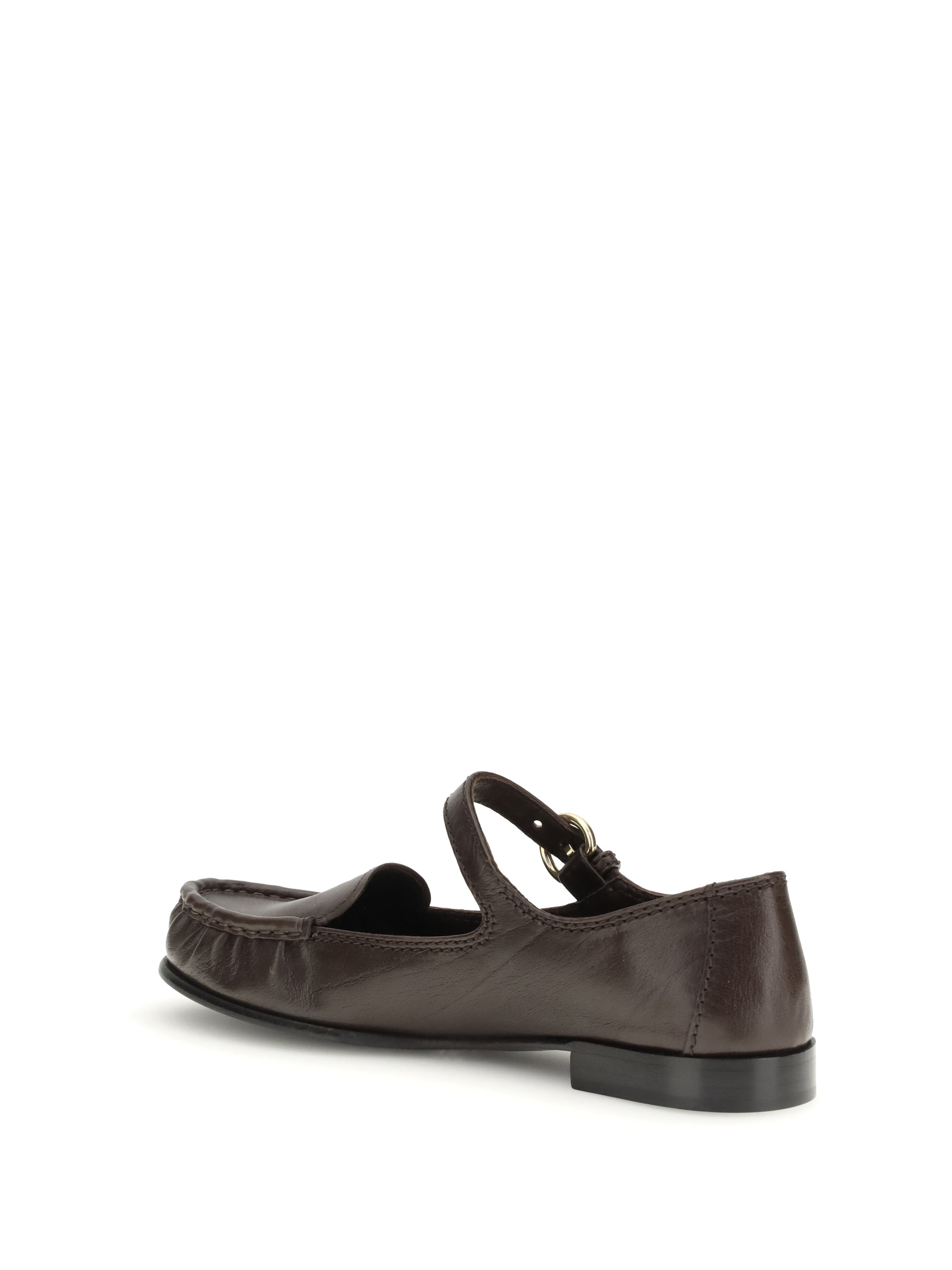 buckled leather loafers