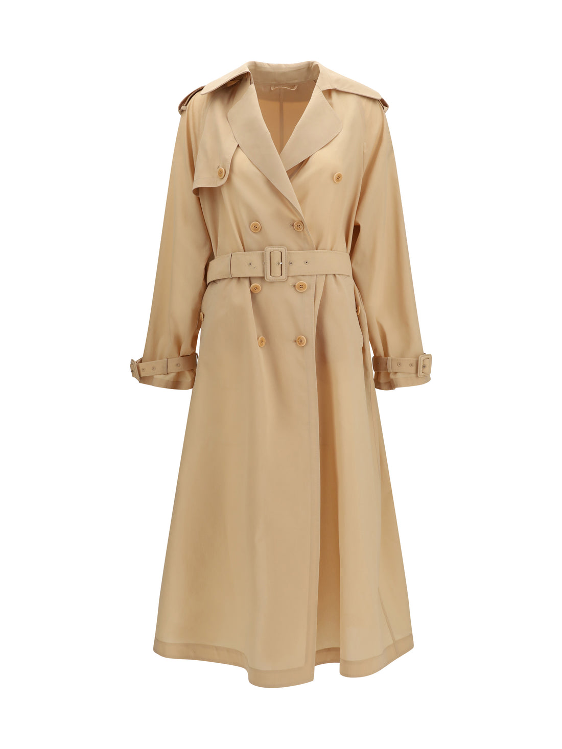 ERMANNO SCERVINO 42 double-breasted trench in georgette bonded with silk chiffon