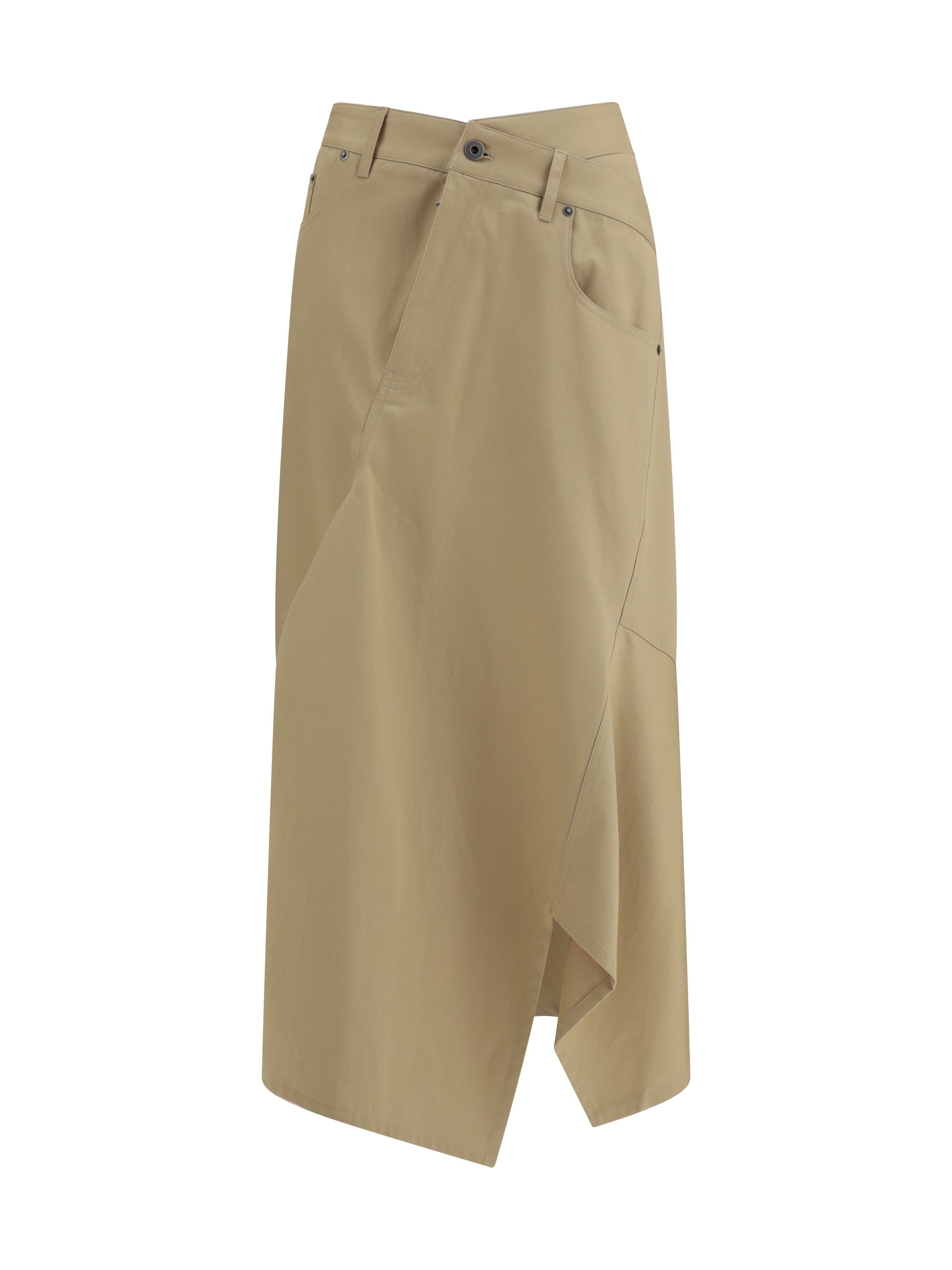 asymmetric cotton skirt