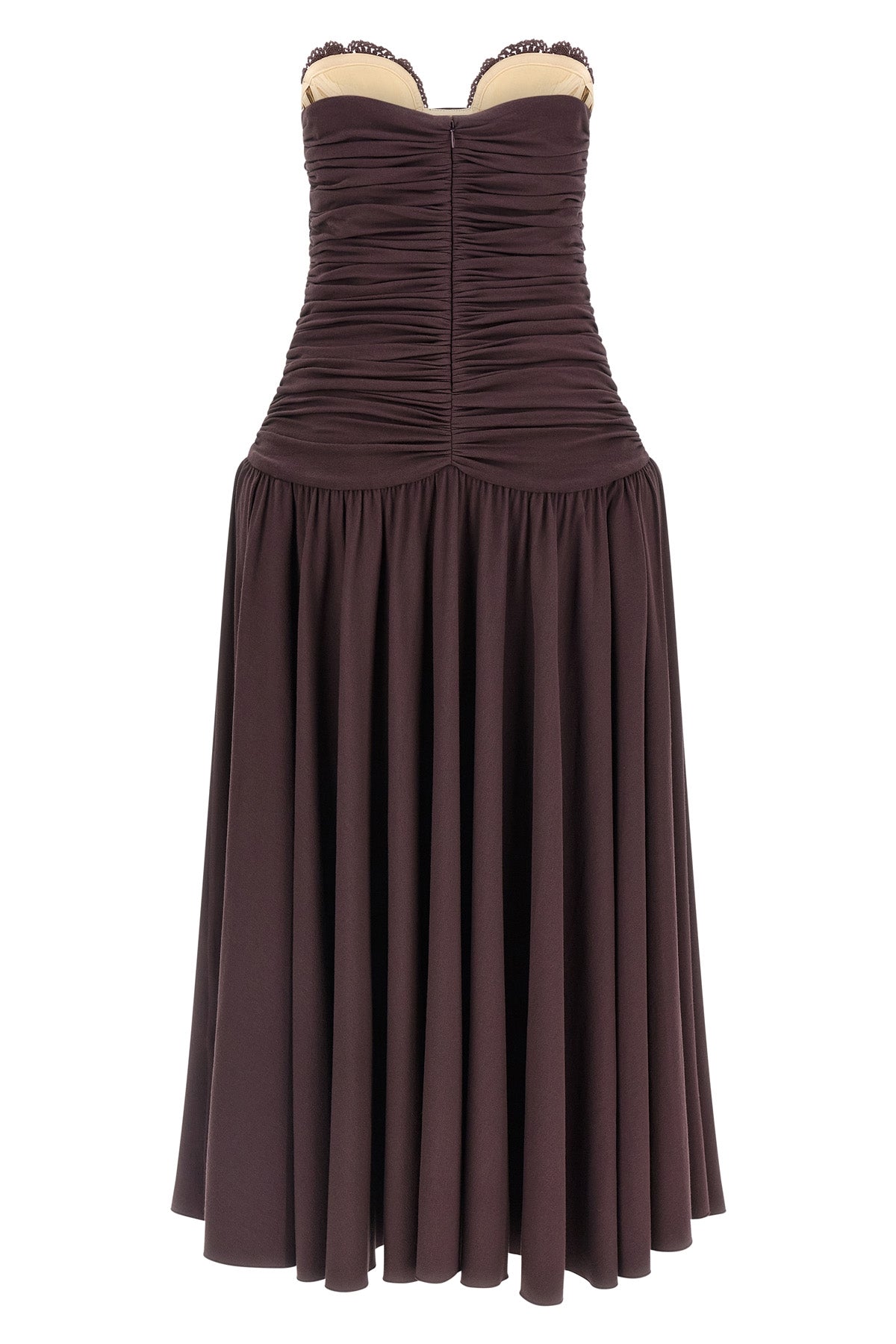 28 sleeveless off-the-shoulder dress in draped viscose jersey