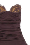 28 sleeveless off-the-shoulder dress in draped viscose jersey