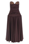 28 sleeveless off-the-shoulder dress in draped viscose jersey