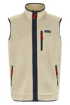 mens retro pile vest in extra-soft fleece brushed on both sides
