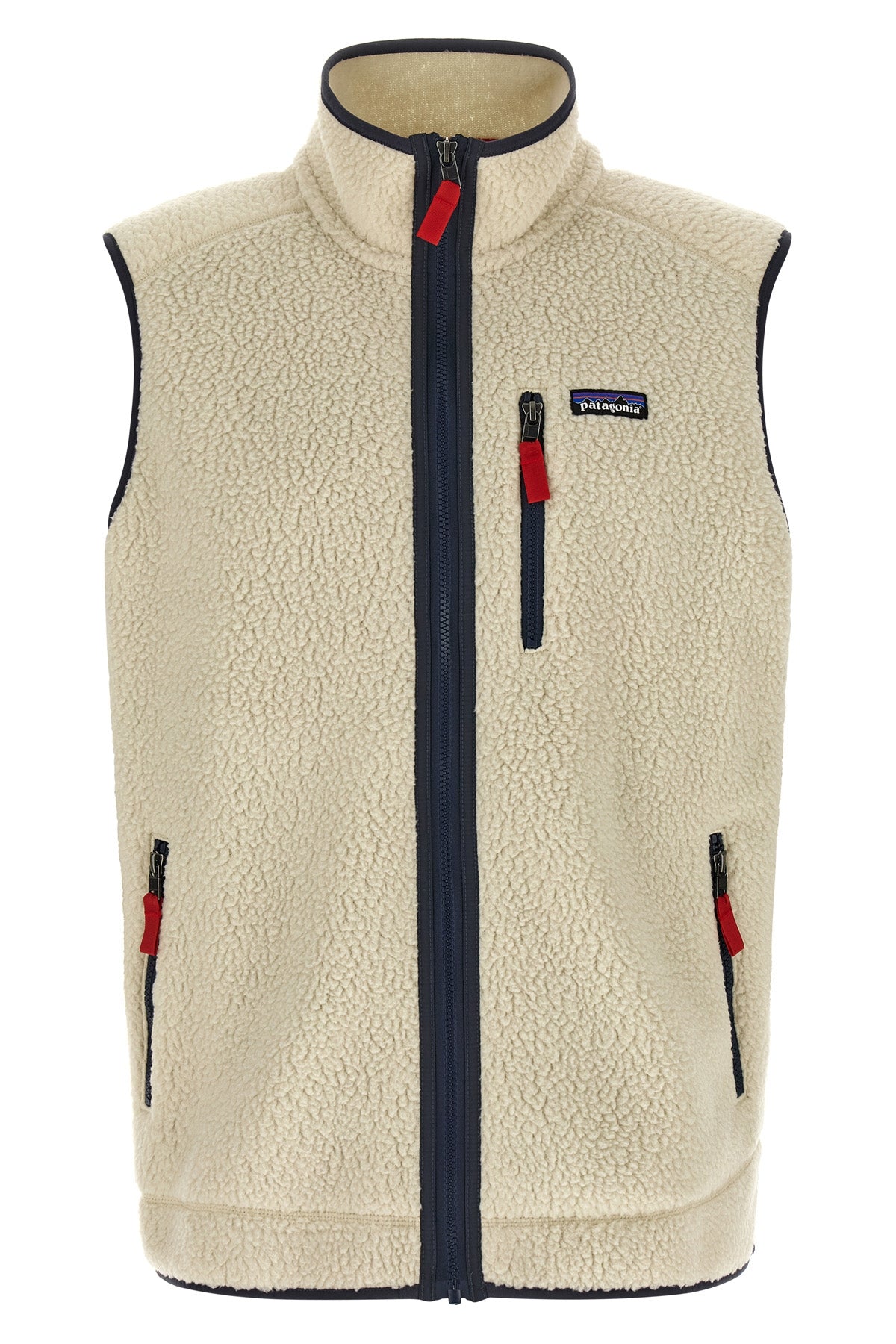 mens retro pile vest in extra-soft fleece brushed on both sides