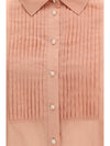 oversized shirt in cotton with pleated bib
