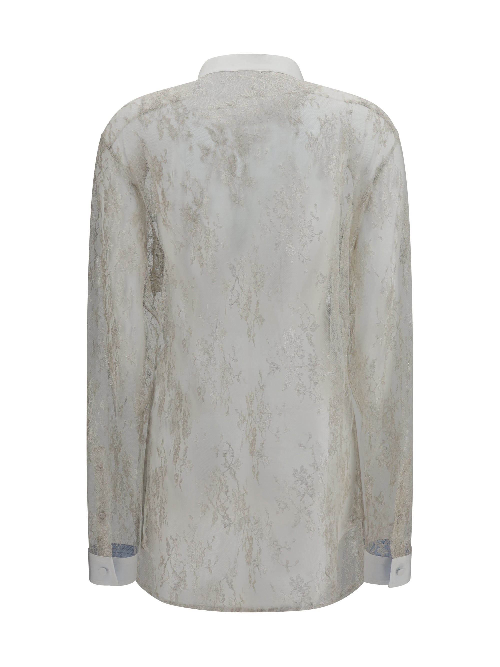 lace shirt with floral embroidery