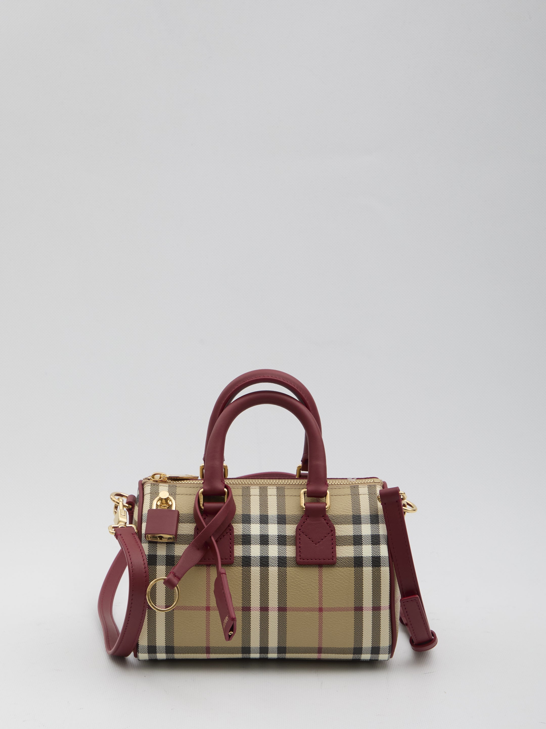 BURBERRY OS check bowling bag mini