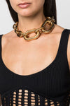 xl link gold metal chain necklace