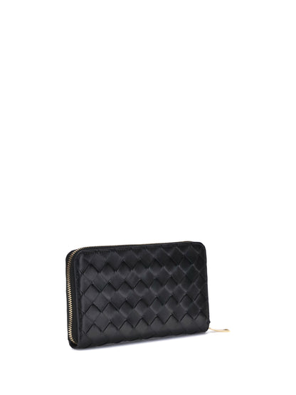 intrecciato zippered wallet