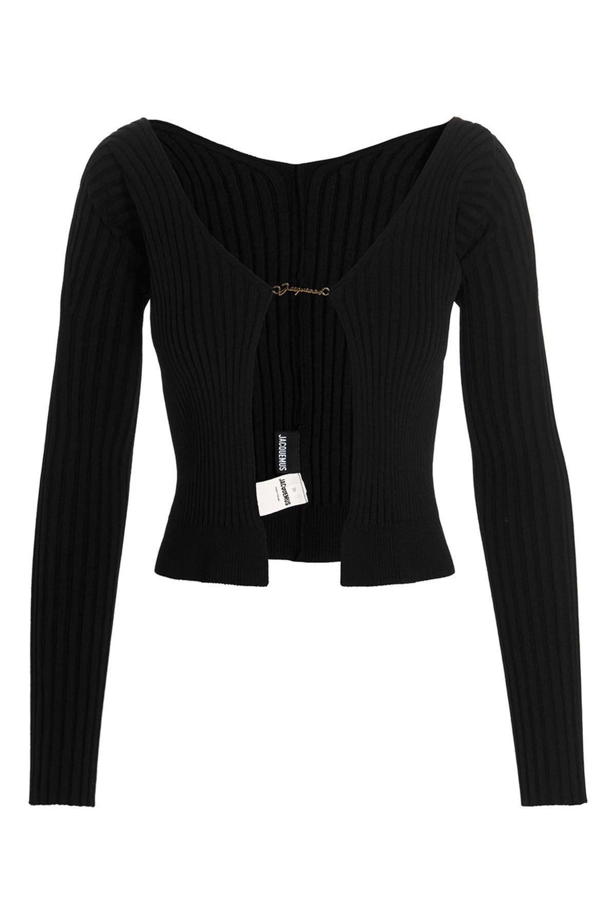 le maille pralu longue ribbed viscose blend cardigan