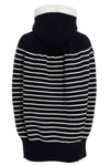 striped knit hooded cape