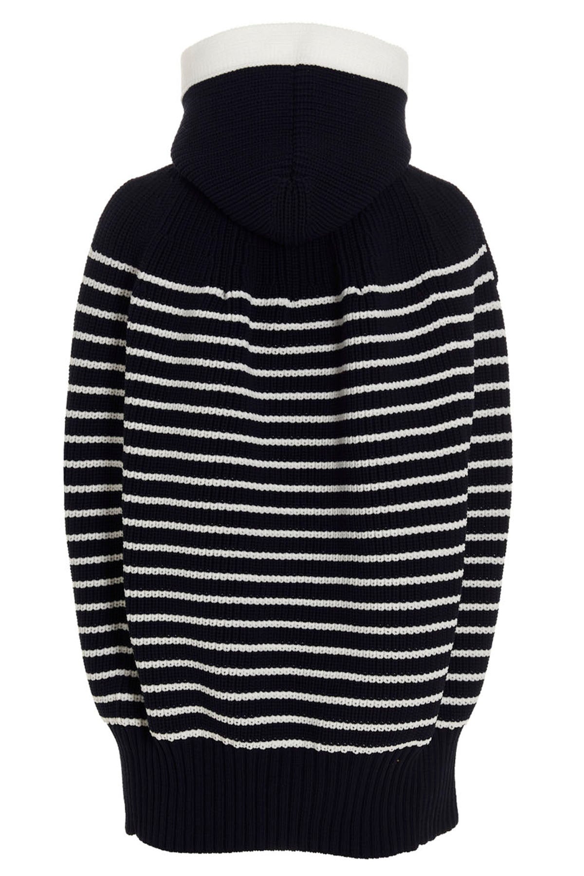 striped knit hooded cape