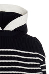 striped knit hooded cape