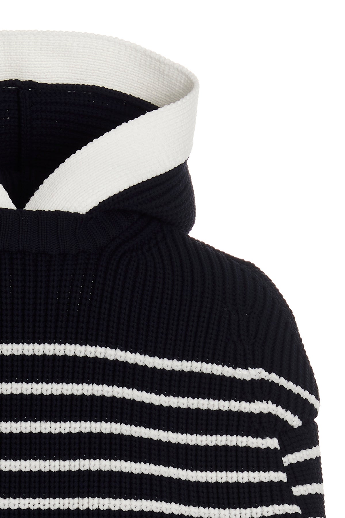 striped knit hooded cape