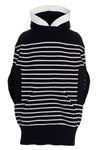 striped knit hooded cape