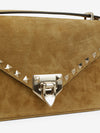 rockstud small suede crossbody bag