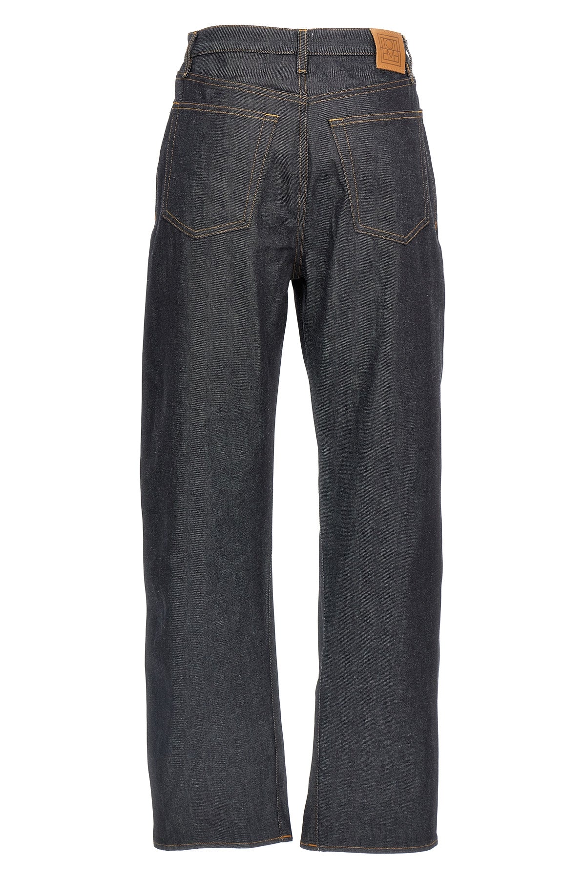 twisted seam dichotone raw denim jeans