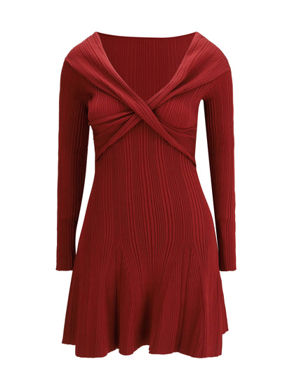 SELF-PORTRAIT M viscose knit mini dress