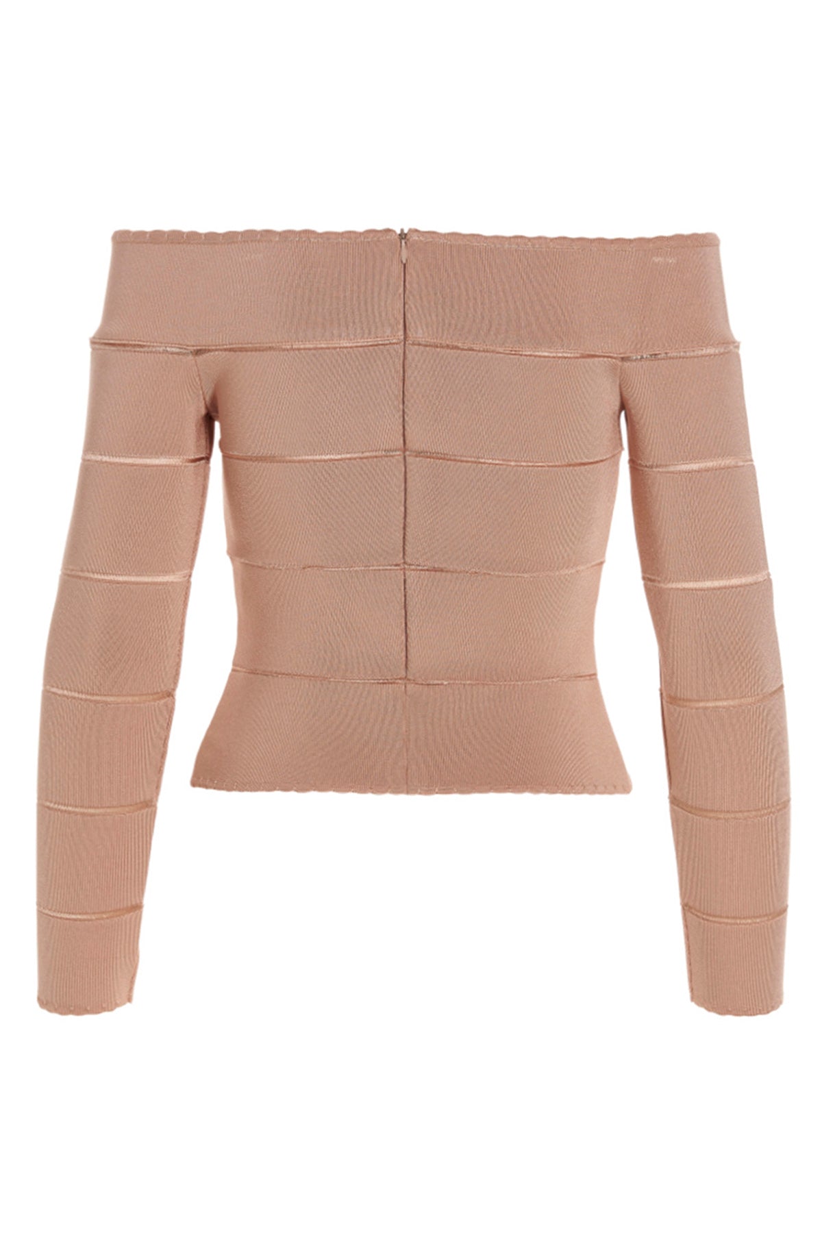 off-shoulder viscose knitted top