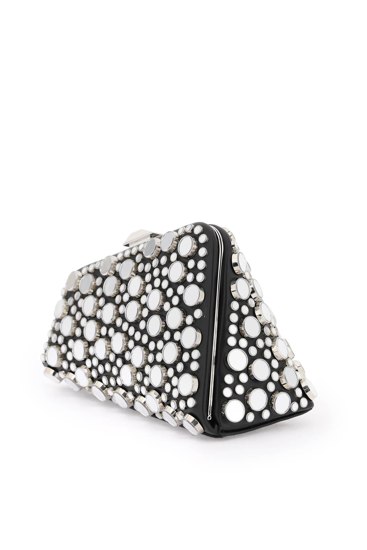 mini midnight clutch with mirrored studs