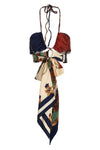 designer scarf multicolor fabric top