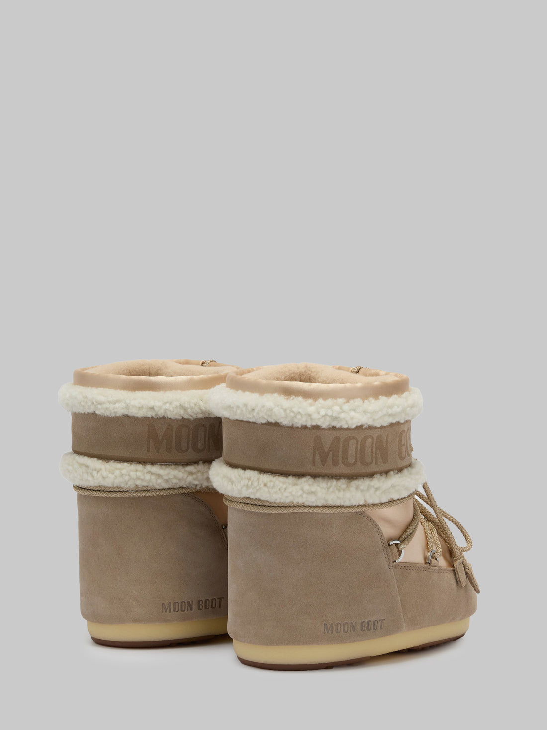 MOON BOOT 39-41 icon low pearly plus boots in peach and beige