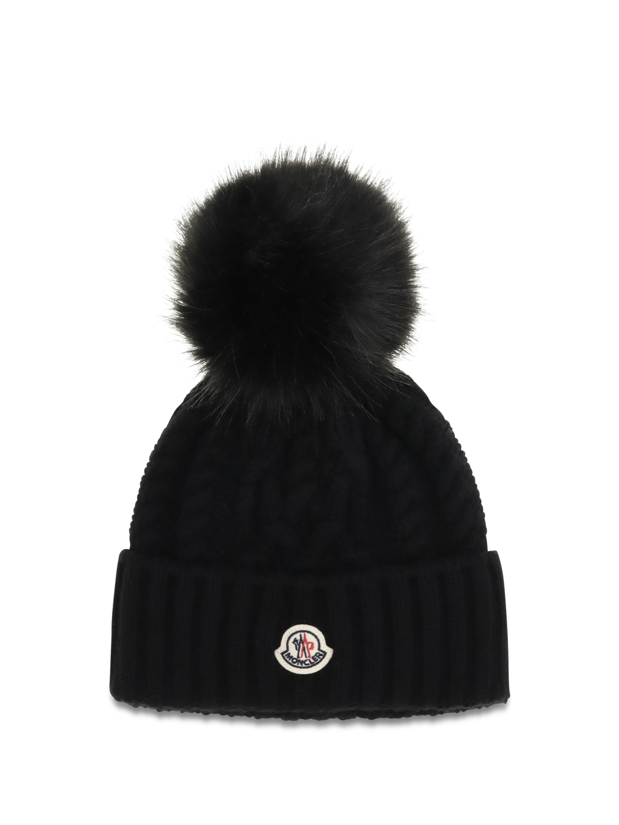 wool and cashmere beanie with pom-pom