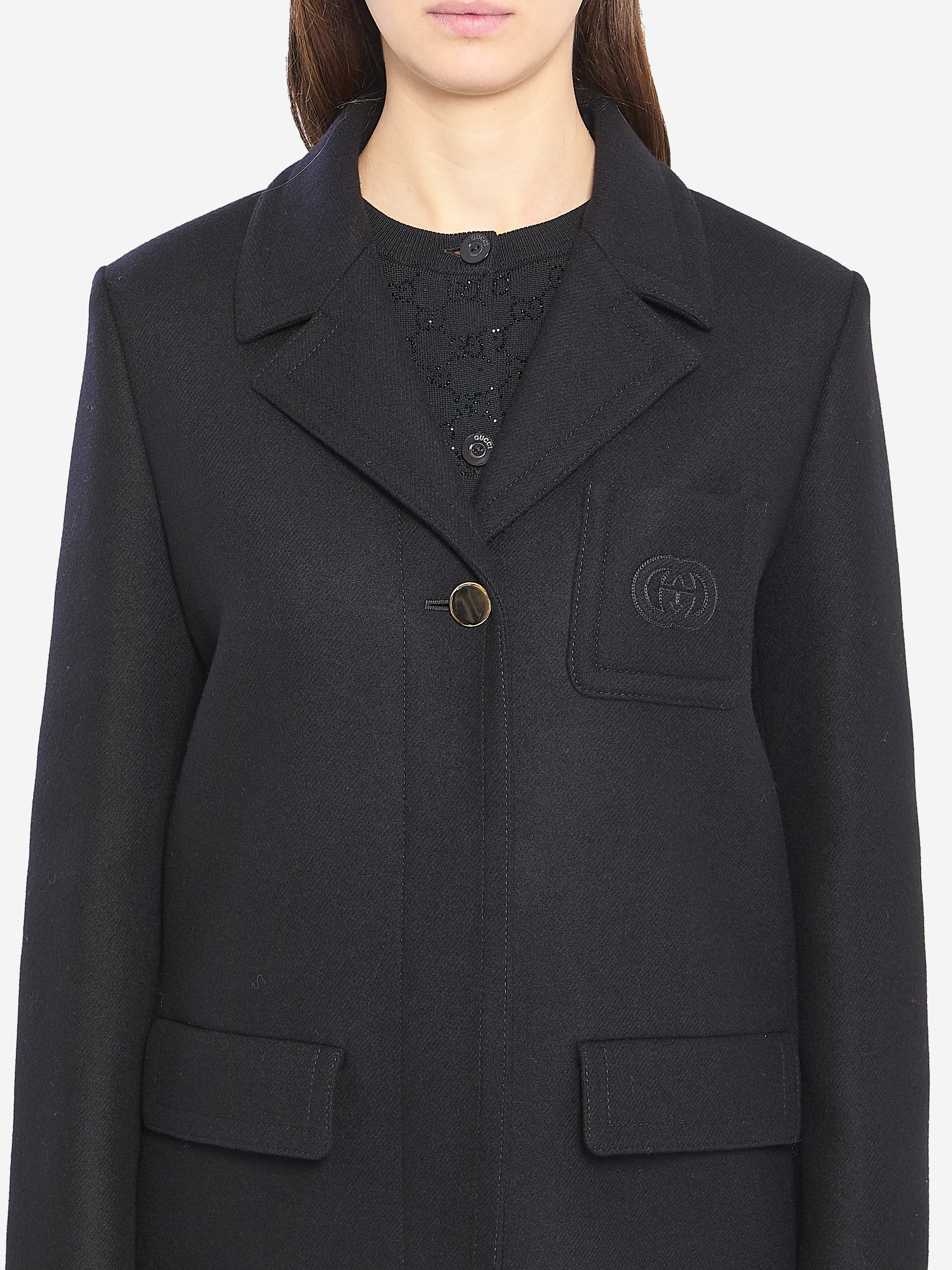 GUCCI 40 batavia wool coat