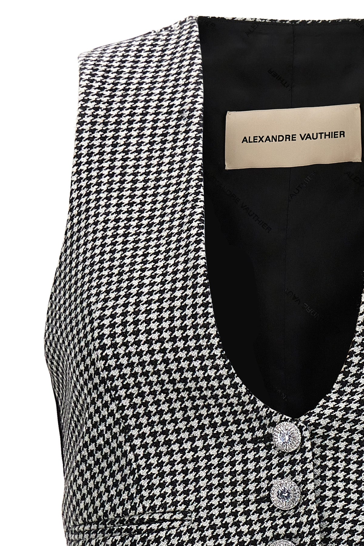 houndstooth wool blend waistcoat