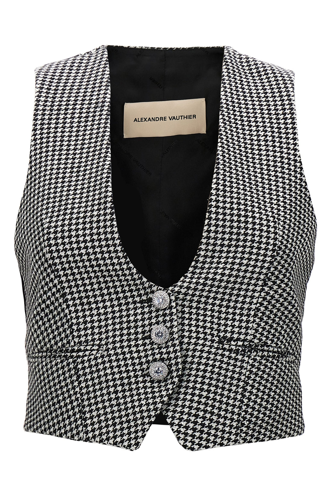 ALEXANDRE VAUTHIER 38 houndstooth wool blend waistcoat