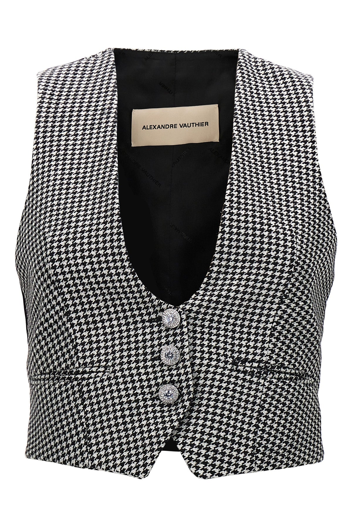 houndstooth wool blend waistcoat