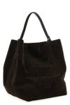 belted tote suede shoulder bag