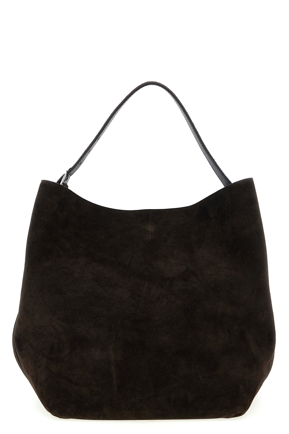 belted tote suede shoulder bag