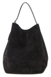 belted tote suede shoulder bag