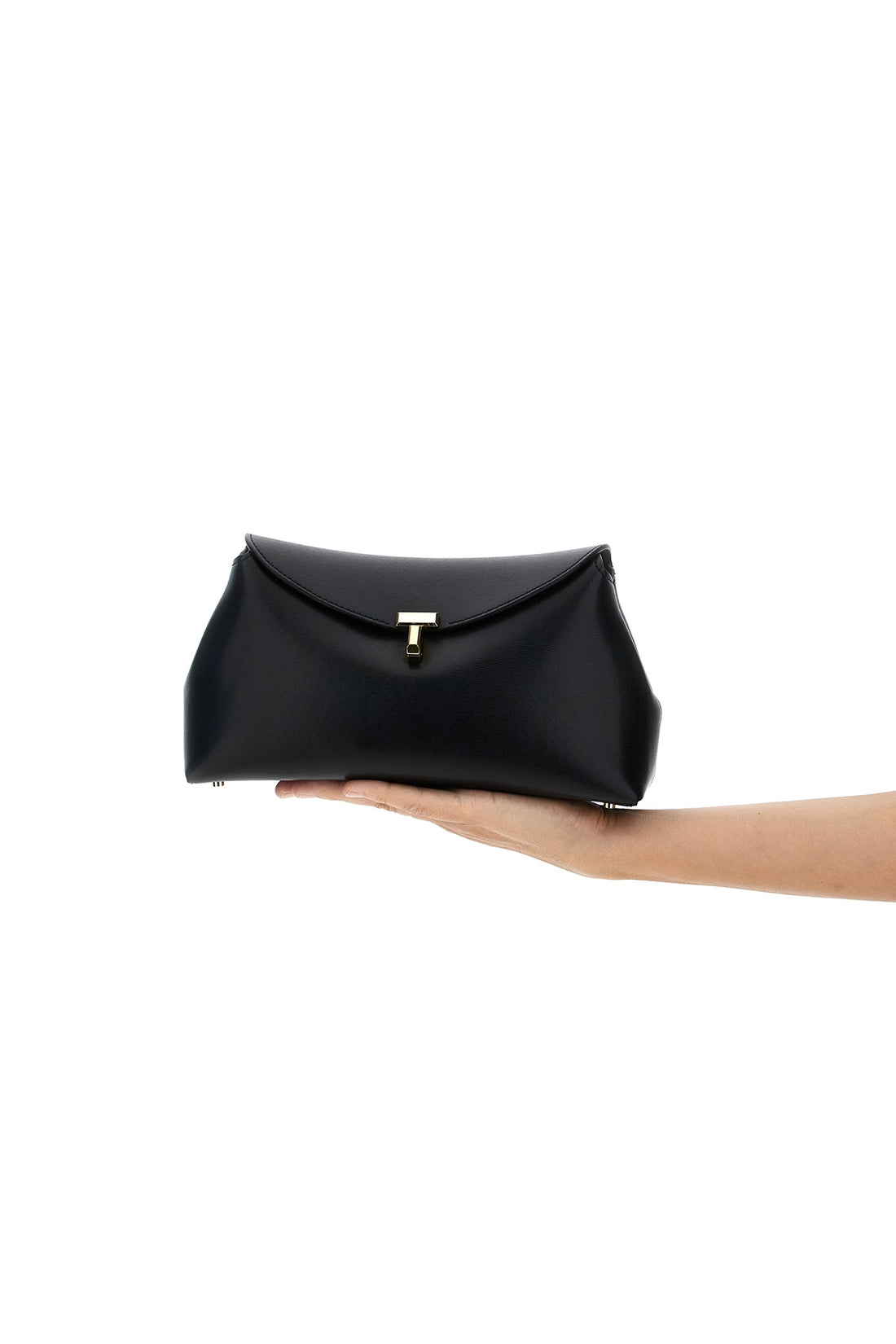TOTEME OS t-lock leather clutch