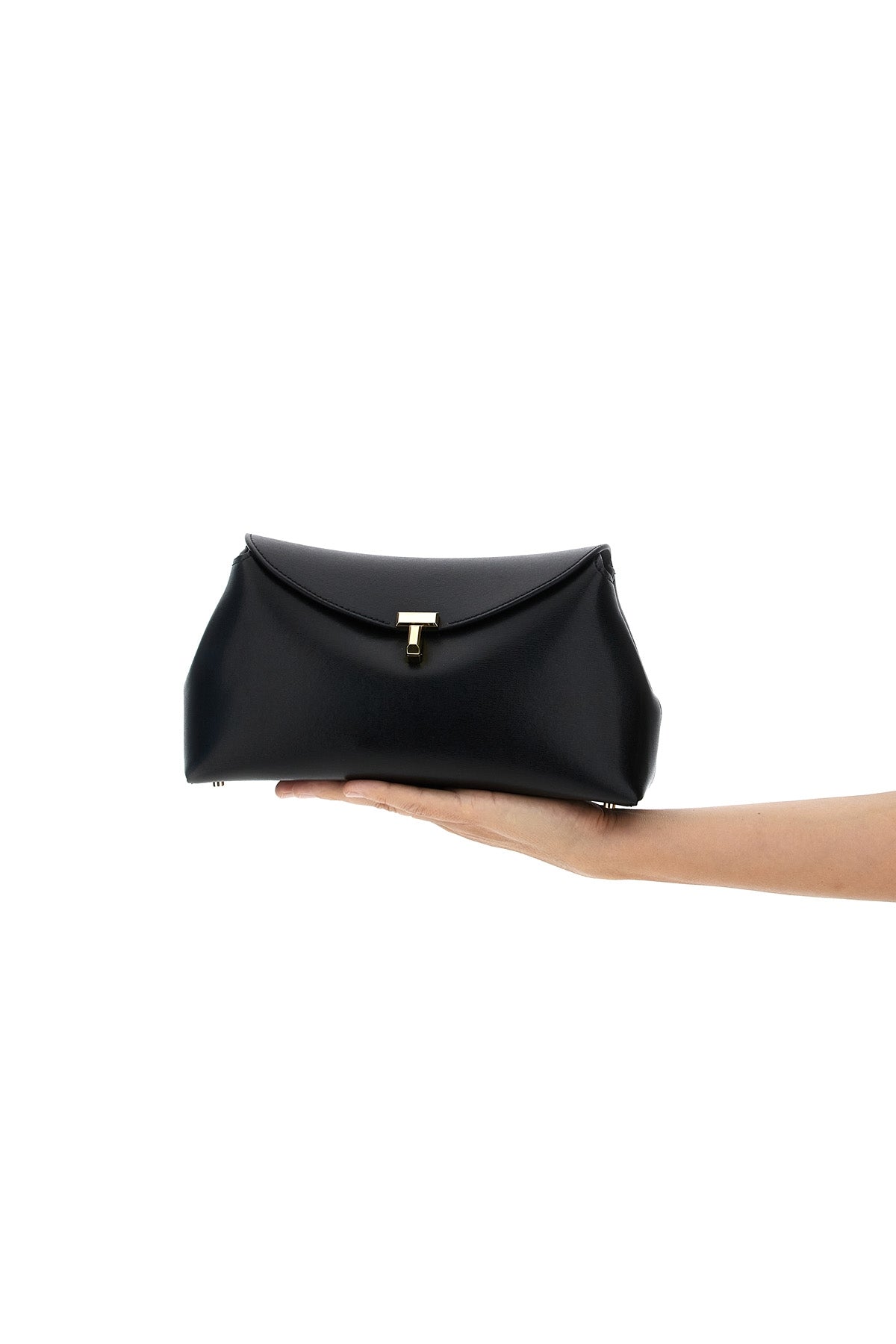 t-lock leather clutch