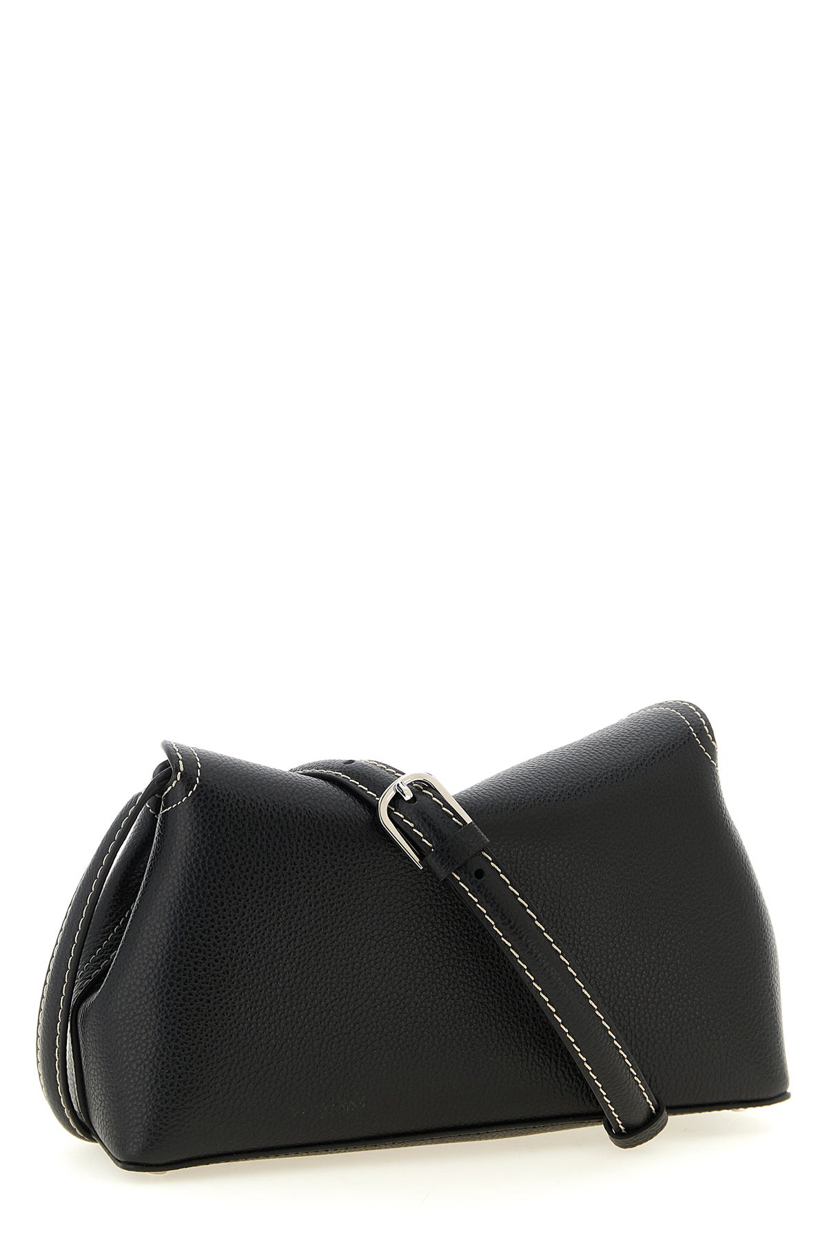 grainy leather clutch
