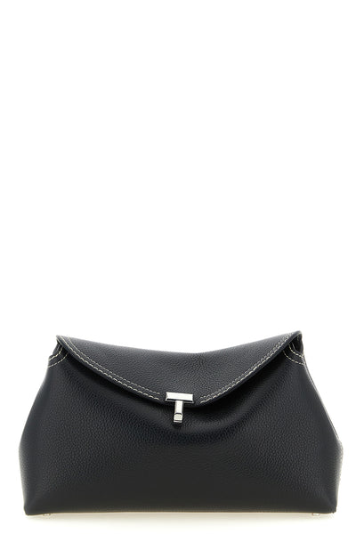 grainy leather clutch