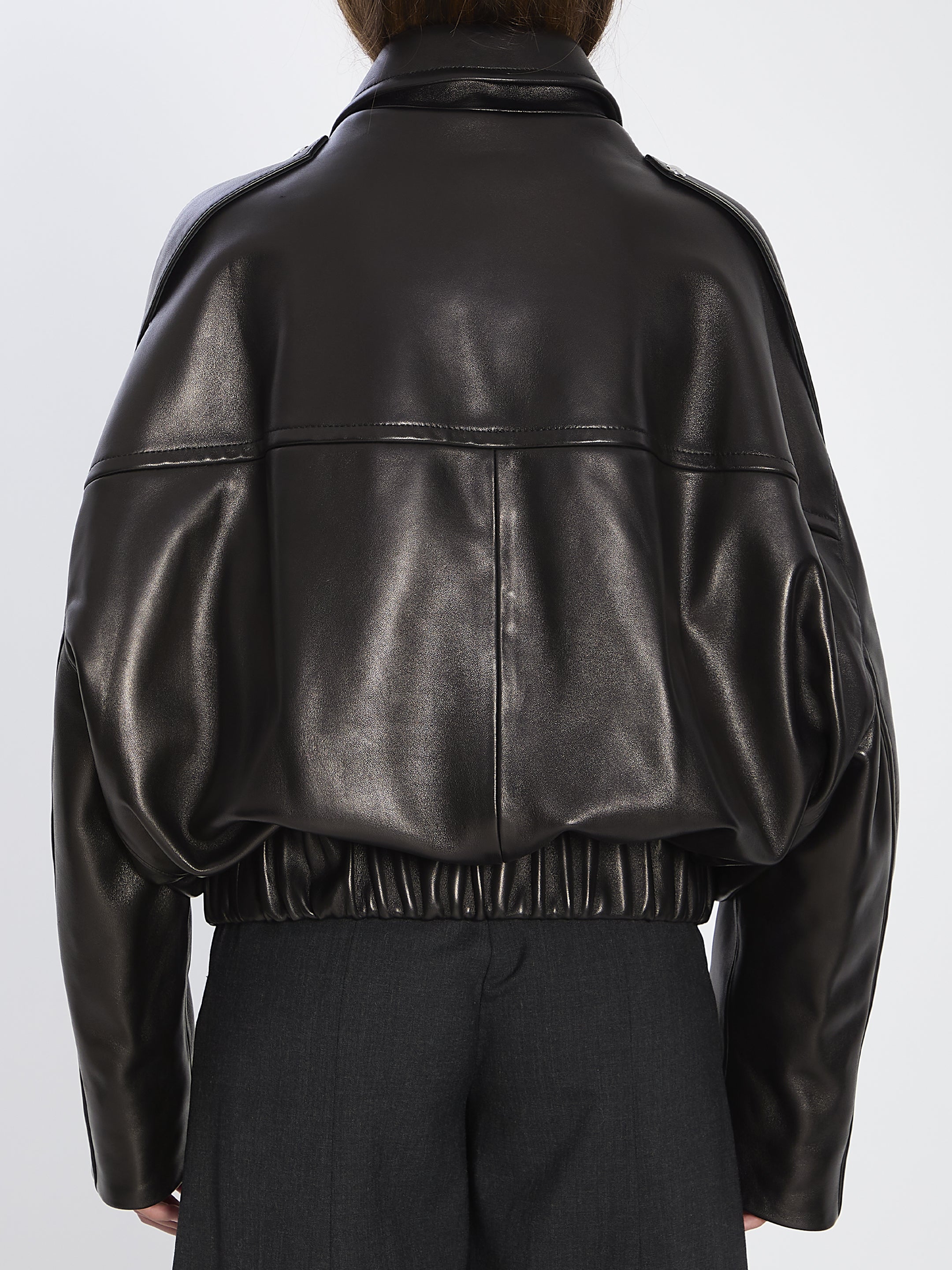 KHAITE XS bomber owey in leather