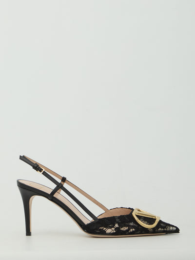 vlogo signature slingback pumps in lace