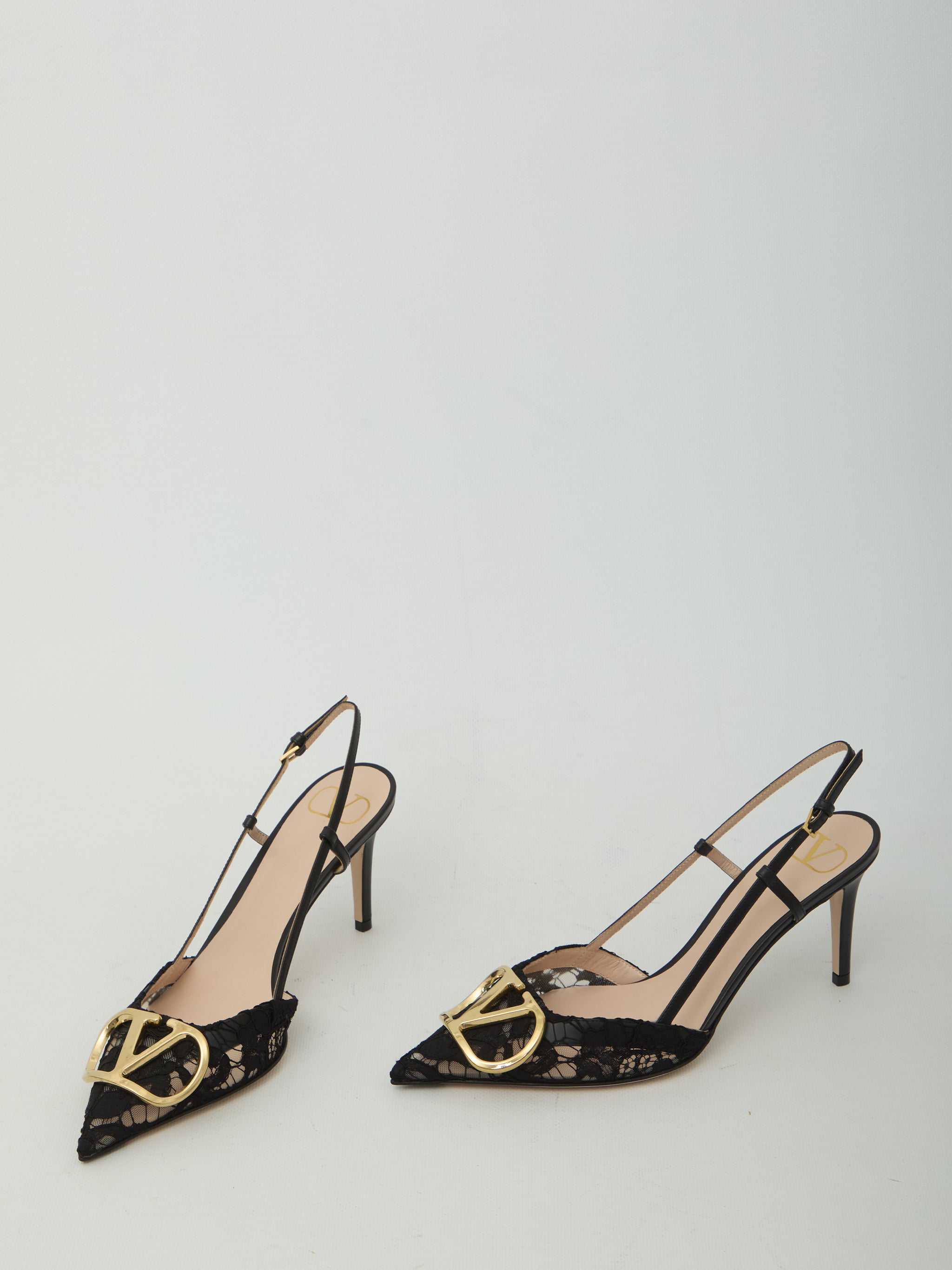 vlogo signature slingback pumps in lace