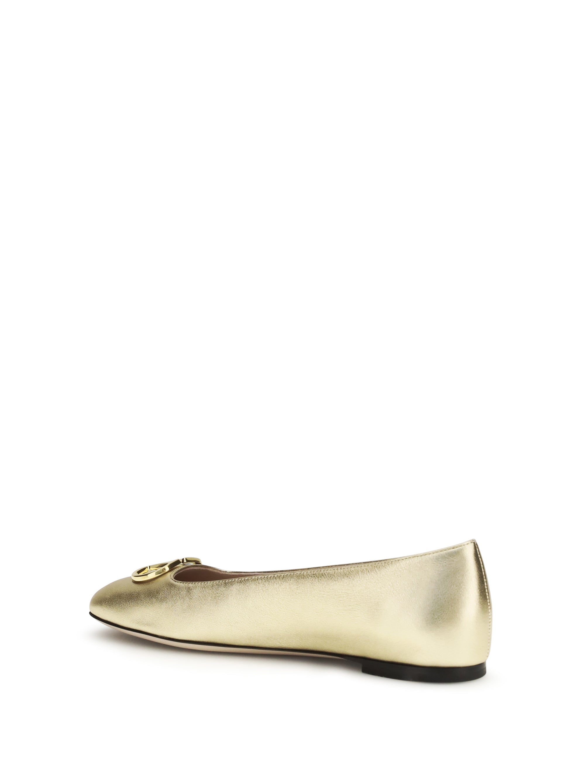 vlogo signature laminated leather ballerinas