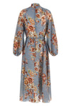 long awaken floral print linen dress