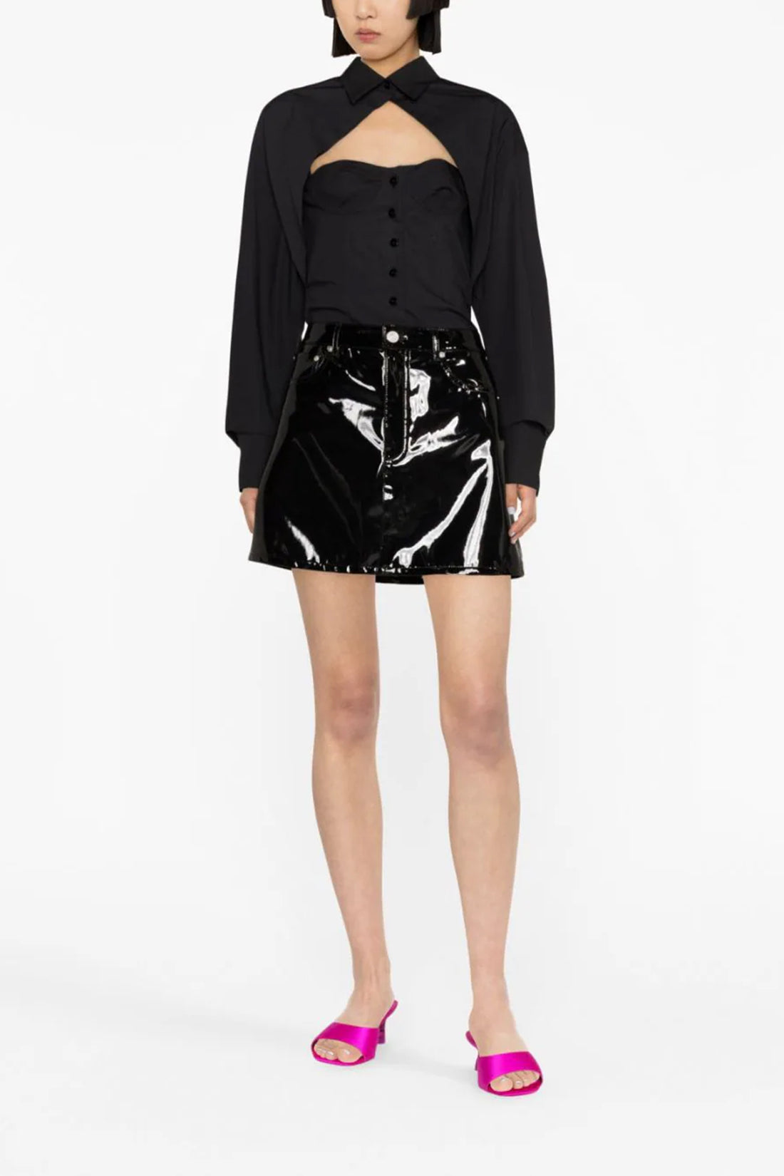 THE ATTICO 40 bustier cotton shirt