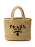 Small Logo Black Raffia Tote