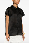 keefe semi-transparent silk organza shirt