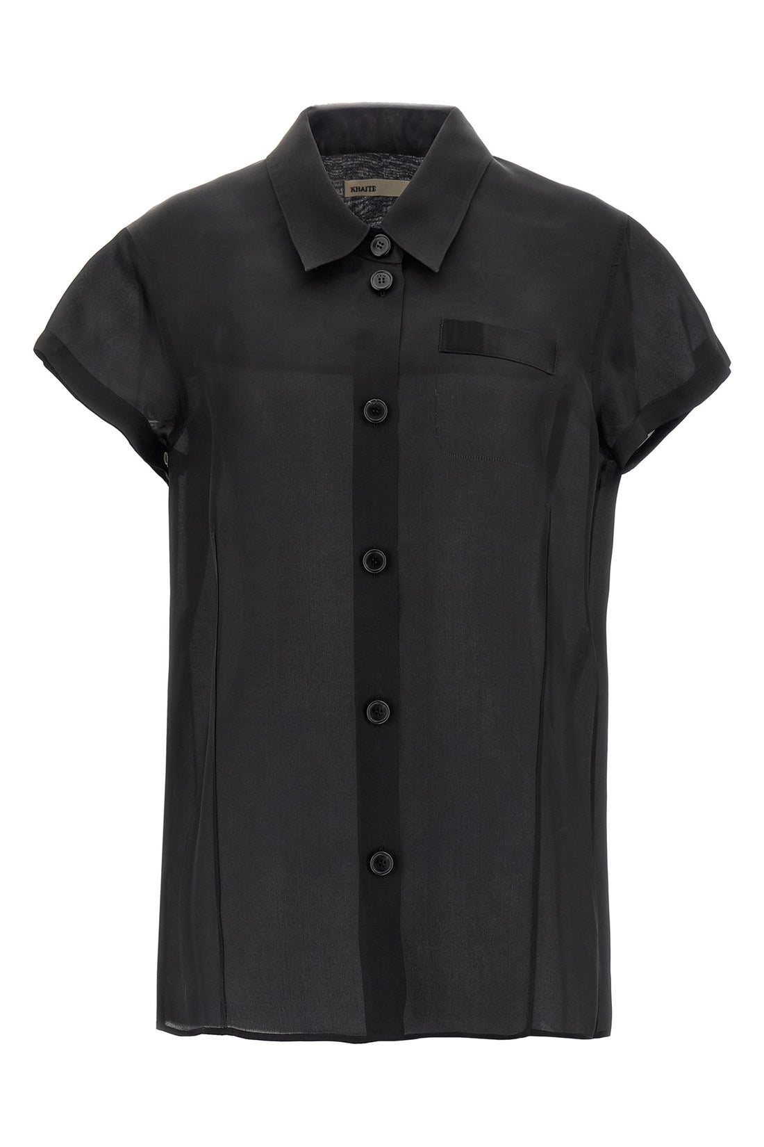 KHAITE M keefe semi-transparent silk organza shirt